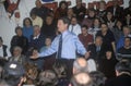 Vice President Al Gore campaigns for the Democratic presidential nomination in Salem, New Hampshire, before the primary