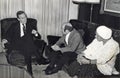 Vice-President George HW Bush Chats with Natan Sharansky and wife Avital Sharansky in Jerusalem in `986 Royalty Free Stock Photo