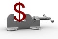 Vice squeezing dollar sign Royalty Free Stock Photo