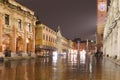 Vicenza City by night and the main square after the rain Royalty Free Stock Photo