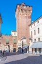 Vicenza, Italy, August 29, 2021: Torrione di Porta Castello in Italian town Vicenza