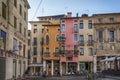 The colorful houses of Delle Biade square near Piazza Dei Signori - Vicenza, Italy