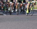 Vicenza, Vi, Italy - April 12, 2015: cyclists on racing bikes