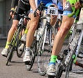 Vicenza, Vi, Italy - April 12, 2015: cyclists on racing bikes Royalty Free Stock Photo