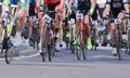 Vicenza, Vi, Italy - April 12, 2015: cyclists on racing bikes