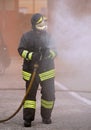 Vicenza, VI, Italy - May 10, 2018: italian fireman with uniform