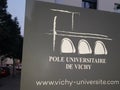 Pole universitaire de Vichy sign text and logo of french city university pole in