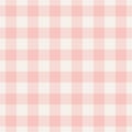 Vichy check pattern for spring in pale pink and off white. Seamless rosy textured background graphic vector for tablecloth, dress.