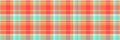 Vichy check textile seamless, old pattern plaid texture. Full background vector fabric tartan in light and red colors
