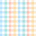 Vichy pattern for gift paper in orange, yellow, blue, green, white. Pastel multicolored tartan check plaid for dress, skirt.