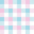 Vichy pattern in pastel pink, blue, white. Gingham seamless check plaid light graphic for tablecloth, oilcloth, gift paper. Royalty Free Stock Photo