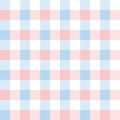 Vichy pattern spring in pastel blue, pink, white. Seamless light gingham check graphic for dress, picnic tablecloth, gift wrapping Royalty Free Stock Photo