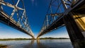 4/28/19 - VICKSBURG, MISS., USA - Vicksburg Bridge is a cantilever bridge carrying Interstate 20 and U.S. Route 80 across the Royalty Free Stock Photo