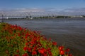 4/28/19 - VICKSBURG, MISS., USA - Vicksburg Bridge is a cantilever bridge carrying Interstate 20 and U.S. Route 80 across the Royalty Free Stock Photo