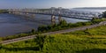 4/28/19 - VICKSBURG, MISS., USA - Vicksburg Bridge is a cantilever bridge carrying Interstate 20 and U.S. Route 80 across the Royalty Free Stock Photo