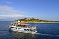 Antipaxos harbour Vicky F2 cruise Ship Royalty Free Stock Photo