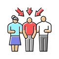 victim blaming color icon vector illustration