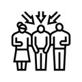 victim blaming line icon vector illustration