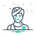 Mix icon for Victim, bandages and facial injuries