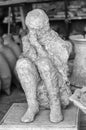 A victim in Pompeii of the eruption of Mt Vesuvius Royalty Free Stock Photo