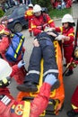 Victim on stretcher Royalty Free Stock Photo