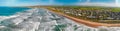 Victor Harbor coastline in South Australia, panoramic aerial view from drone at sunset Royalty Free Stock Photo
