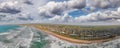 Victor Harbor coastline in South Australia, panoramic aerial view from drone at sunset Royalty Free Stock Photo