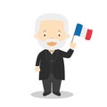 Victor Hugo cartoon character. Vector Illustration. Kids History Collection