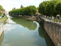 Victor Hugo footbridge on the Briare canal in Montargis