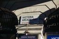 Victoria Arcade name sign, London