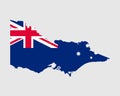 Victoria Map Flag. Map of Vic, Australia with the state flag. Australian state. Vector illustration Banner Royalty Free Stock Photo