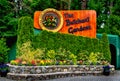 VICTORIA, BC - April 9: The sign of the butchart gardens on April 9, 2018 in Victoria. Butchart gardens is a group of floral Royalty Free Stock Photo