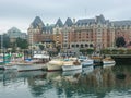 Victoria, BC - August 24, 2019: Boats in the Victoria harbour participating in the wooden ship exhibition