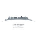 Victoria British Columbia Canada city skyline silhouette white b Royalty Free Stock Photo