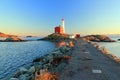 Winter Sunset at Fisgard Lighthouse, Fort Rodd Hill National Historic Site, Vancouver Island, British Columbia, Canada