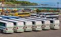 Line of Prevost Buses