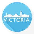 Victoria Canada America Round Icon Vector Art Flat Shadow Design Skyline City Silhouette Template Logo Royalty Free Stock Photo