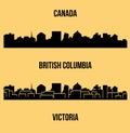Victoria, Canada city silhouette Royalty Free Stock Photo