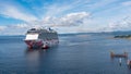 Victoria, Canada - June 28, 2019: large cruise travel ship in the sea