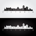 Victoria, Canada skyline and landmarks silhouette