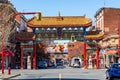 Victoria Chinatown, with the Gate of Harmonious Interest in the background. Royalty Free Stock Photo