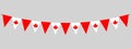 Victoria Day in Canada banner, bunting garland, string of triangular flags with red maple leaf, pennants, vector design Royalty Free Stock Photo