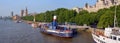 Victoria Embankment Early Morning Panorama & Big Ben Royalty Free Stock Photo