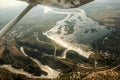 Victoria Falls, aerial view Zambesi River, Bridge and Victoria Falls, Zambia Royalty Free Stock Photo