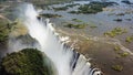 The Victoria Falls at the Border of Zimbabwe and Zambia in Africa. The Great Victoria Falls One of the Most Beautiful Wonders of t Royalty Free Stock Photo