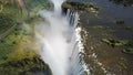 The Victoria Falls at the Border of Zimbabwe and Zambia in Africa. The Great Victoria Falls One of the Most Beautiful Wonders of t Royalty Free Stock Photo