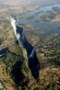 Victoria Falls, helicopter view Royalty Free Stock Photo