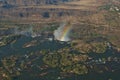 Victoria Falls, helicopter view. Unesco heritage site, Zimbabwe, Africa. Royalty Free Stock Photo