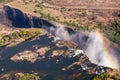 Victoria Falls, the largest curtain of water in the world. The falls and the surrounding area is the National Parks and World Royalty Free Stock Photo