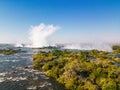 The Victoria Falls in an aerial view - Zambia, Zimbabwe Royalty Free Stock Photo